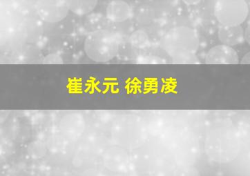 崔永元 徐勇凌